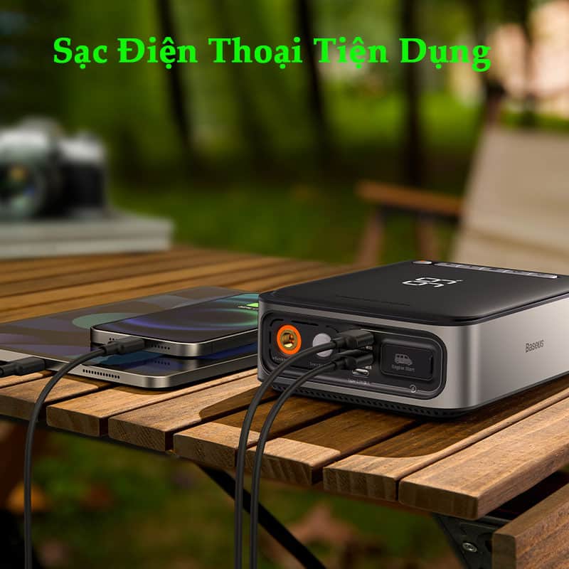 Bơm Lốp Đa Năng Kiêm Kích Bình Ô Tô Baseus