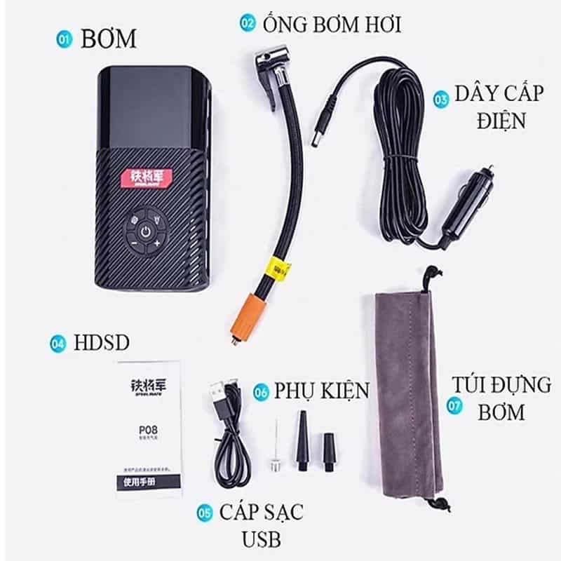 Bơm Lốp Ô Tô Không Dây Steelmate P08 Chính Hãng