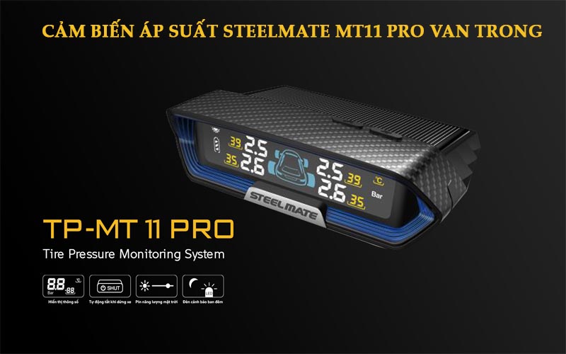 Cảm Biến Áp Suất Lốp Steelmate MT11 Pro Cao Cấp Van Trong