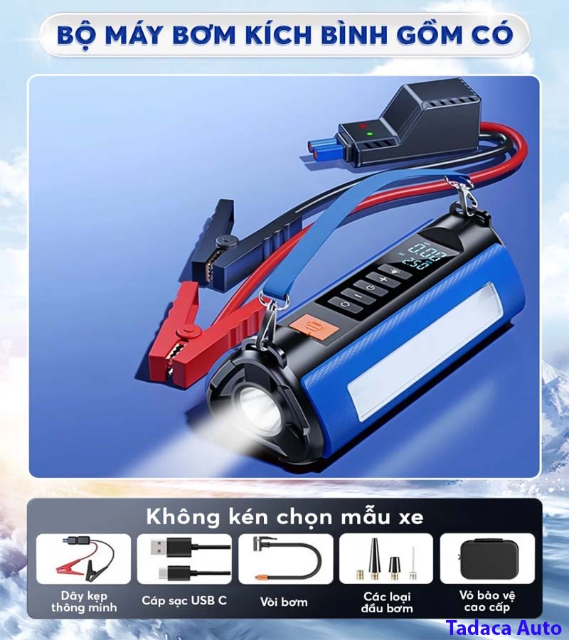 Bơm Lốp Kiêm Kích Bình Omino Đa Năng